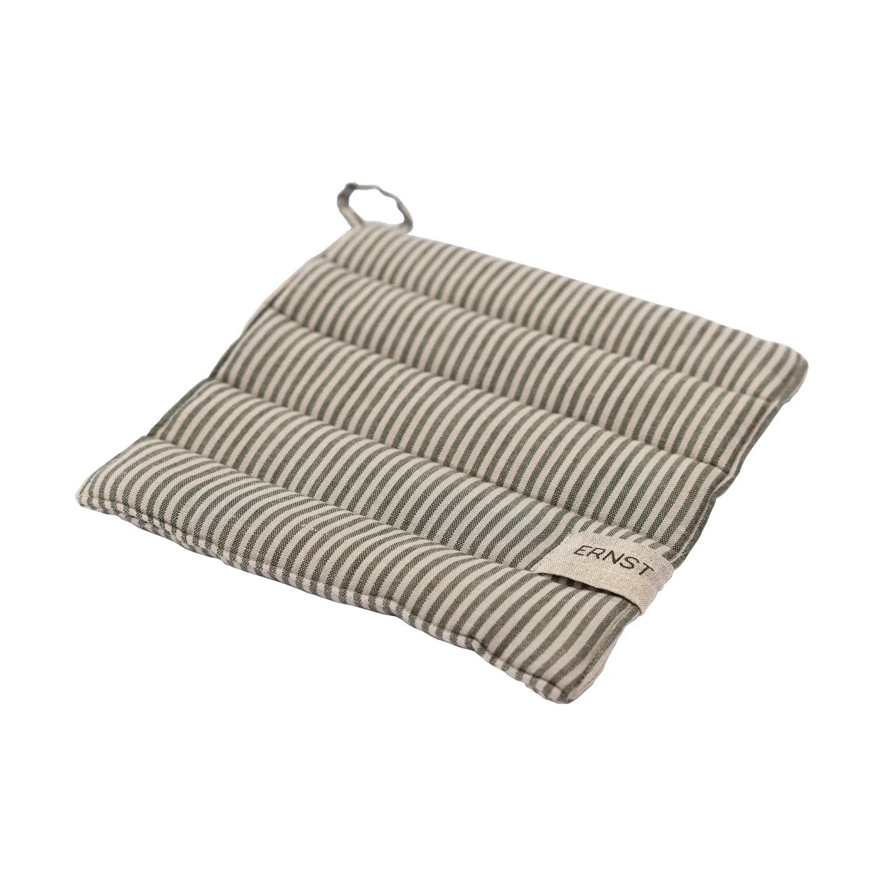 Ernst pannenlap gestreept 23x25 cm, Groen-beige ERNST