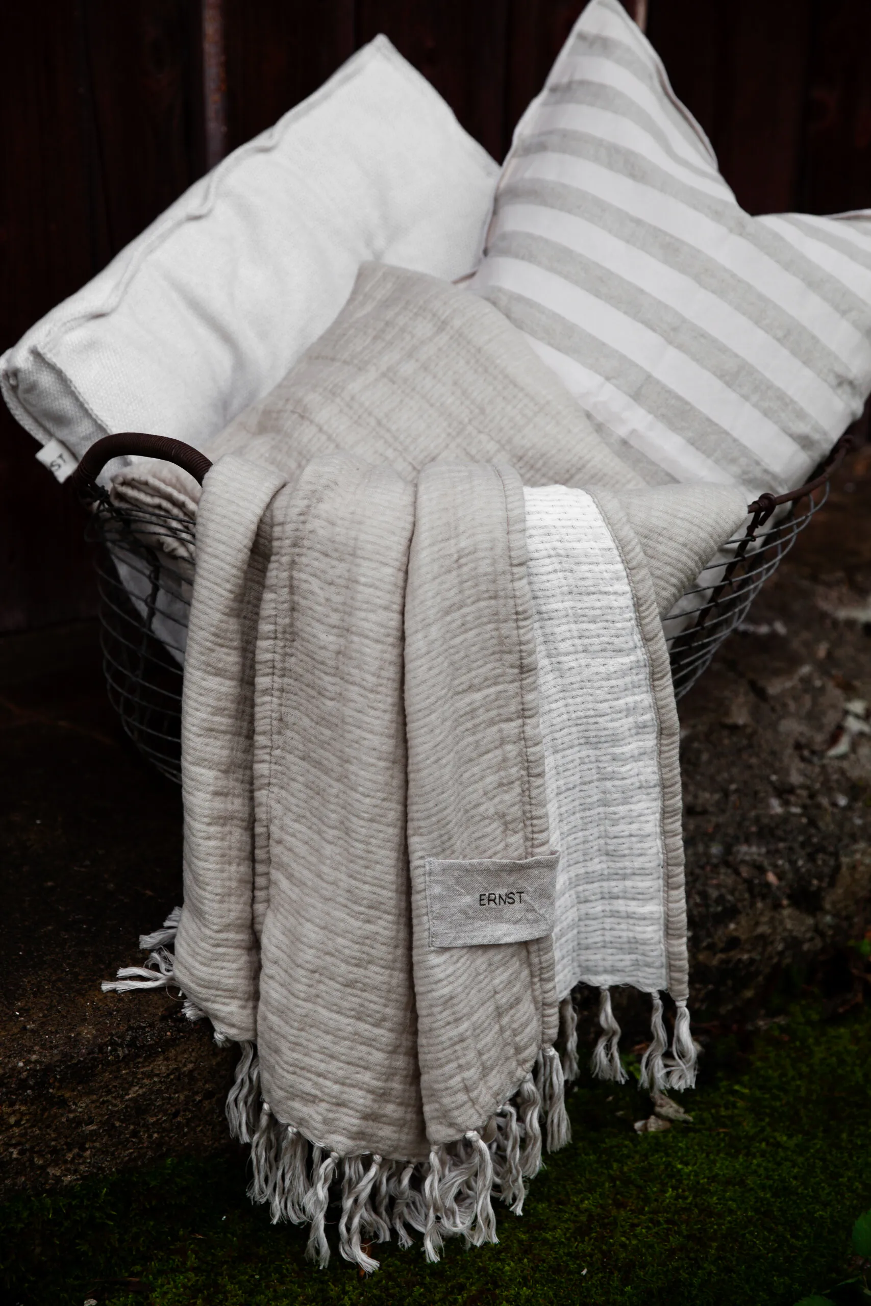 Ernst plaid katoen 130x170 cm, Beige ERNST