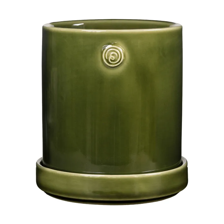 Ernst pot met schaal - Groen, Ø10x11 cm - ERNST