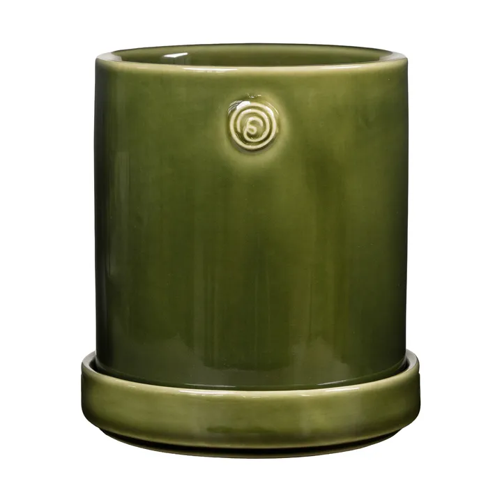 Ernst pot met schotel - Groen, Ø13x13 cm - ERNST