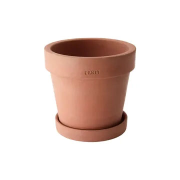 Ernst pot met schotel rustiek terracotta - Ø17 cm - ERNST