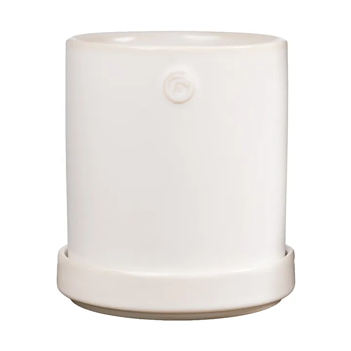 Ernst pot met schotel - Wit, Ø10x11 cm - ERNST