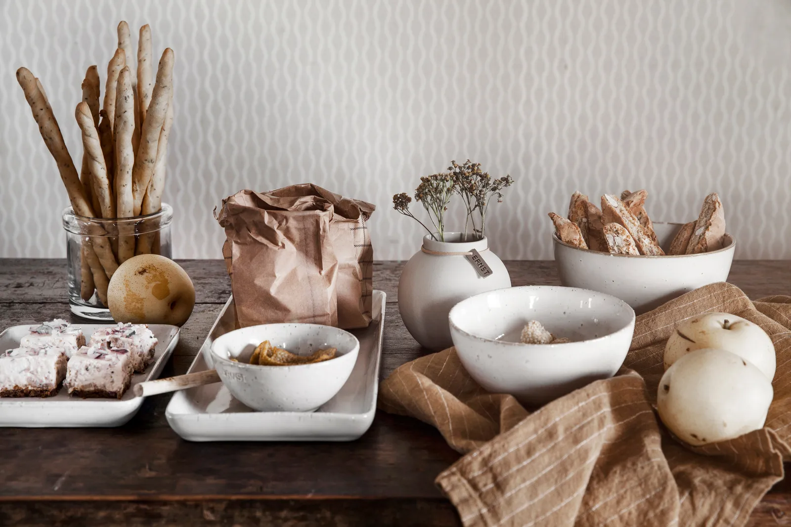 Ernst schaal van keramiek wit, Ø23 cm ERNST