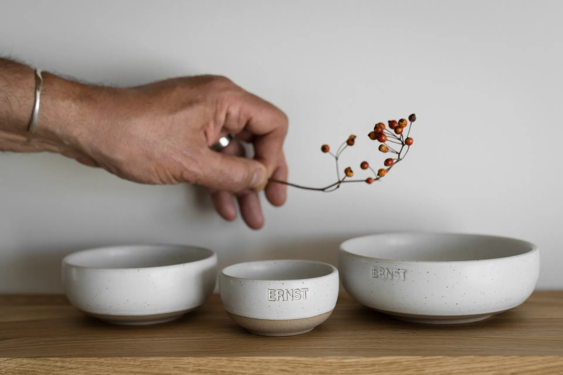 Ernst schaal, Wit-natuurlijke bodem, Ø14 cm ERNST