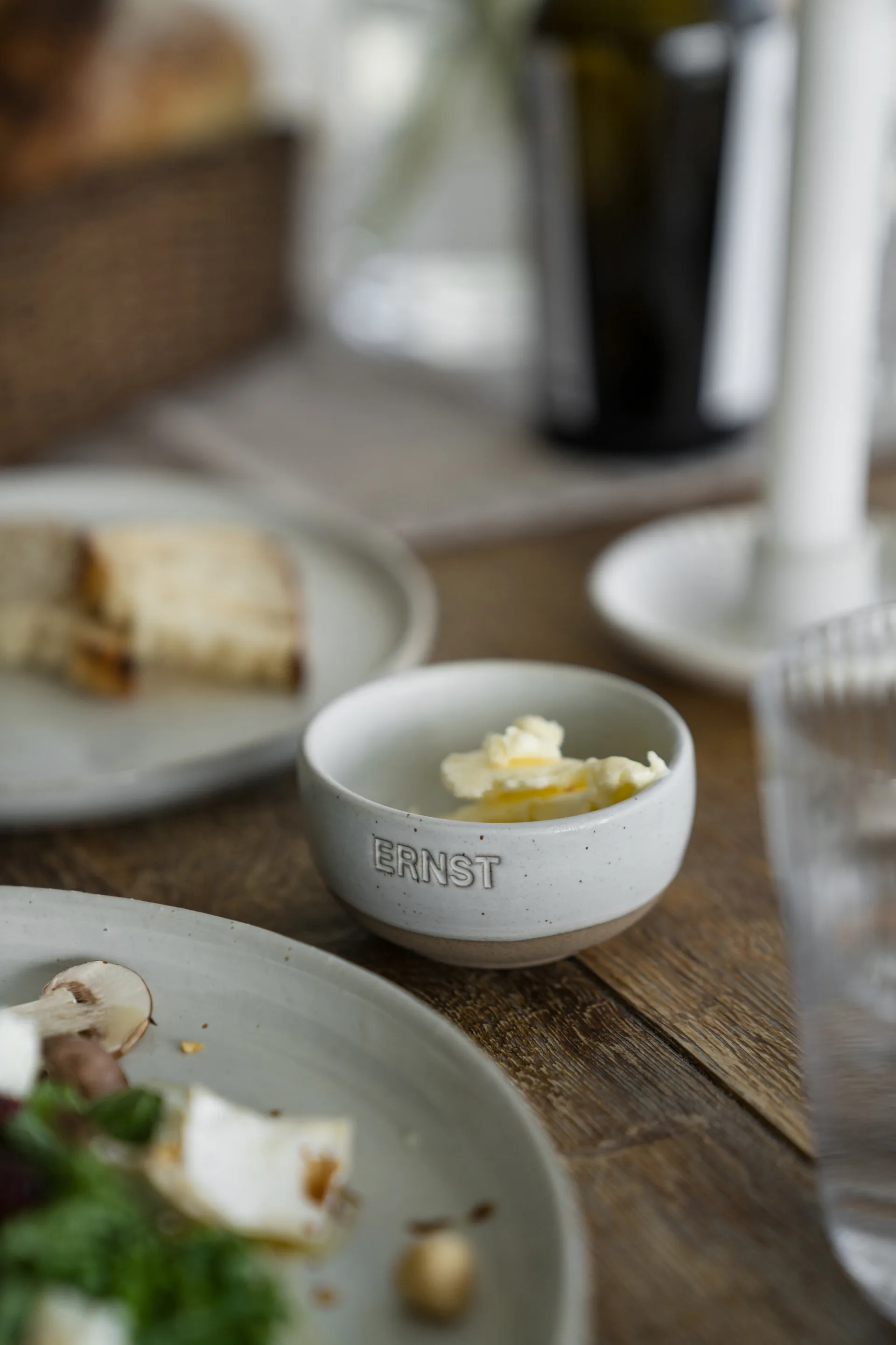 Ernst schaal, Wit-natuurlijke bodem, Ø8 cm ERNST