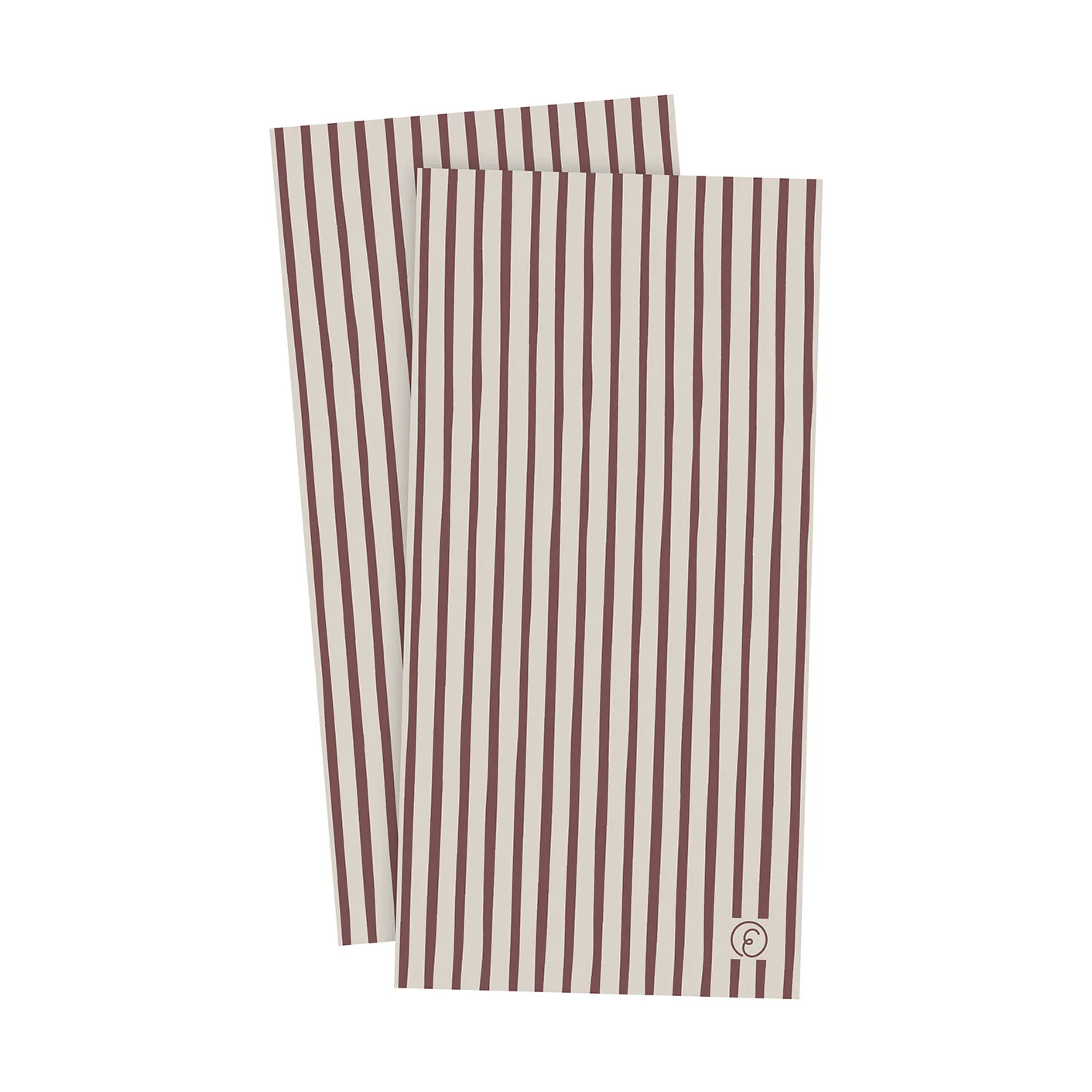Ernst servet gestreept 10x20 cm 20-pack, Rood-lichtgrijs ERNST