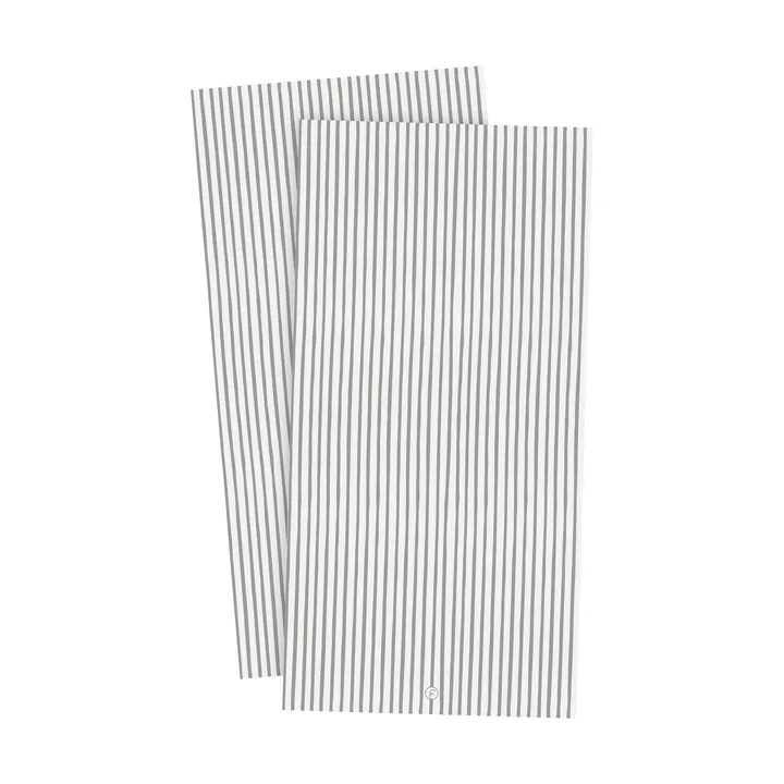 Ernst servet gestreept 10x20 cm 20-pack - Wit-grijs gestreept - ERNST