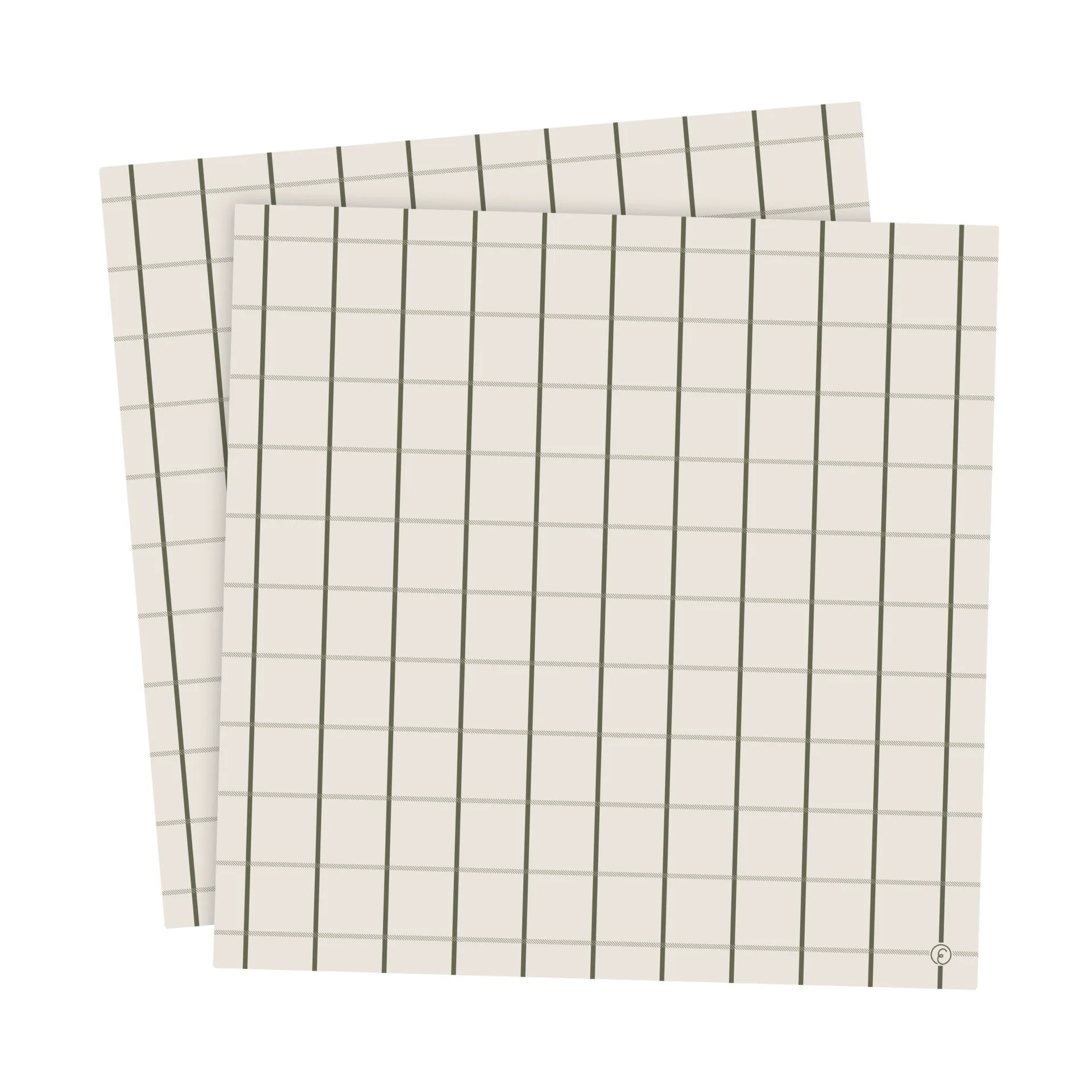 Ernst servet groot geruit 33x33 cm 20-pack, Beige-groen ERNST