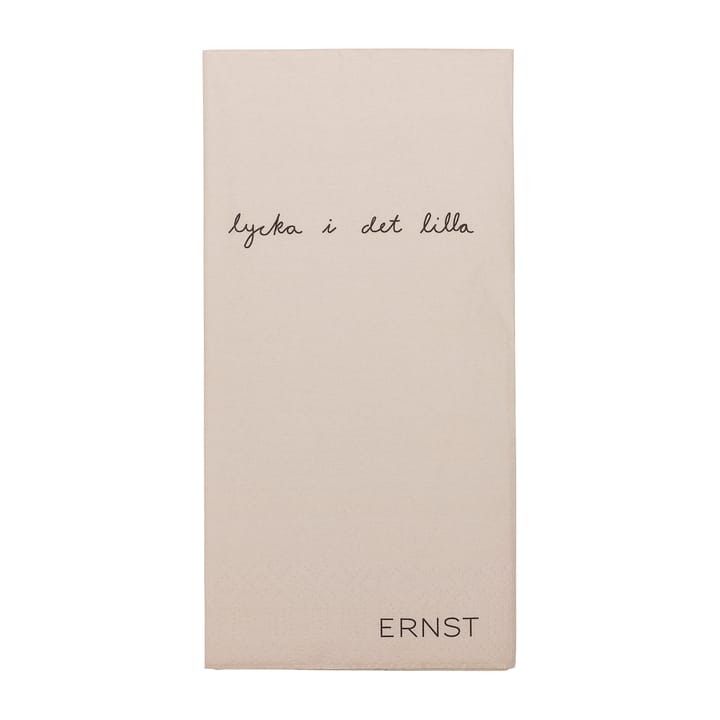 Ernst servet met citaat Lycka i det lilla 20-pack - Natuur-zwart - ERNST