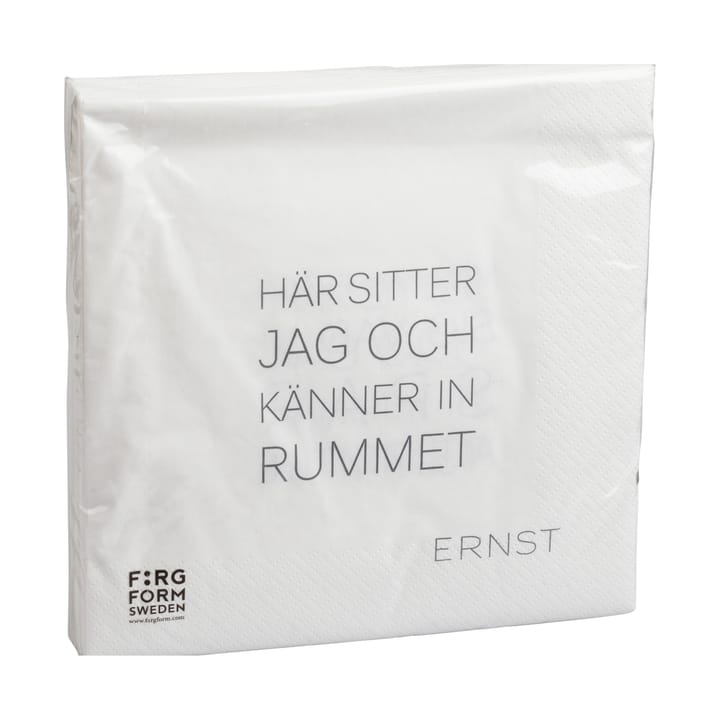 Ernst servet met citaat Tid-Rum 20-pack - Wit - ERNST