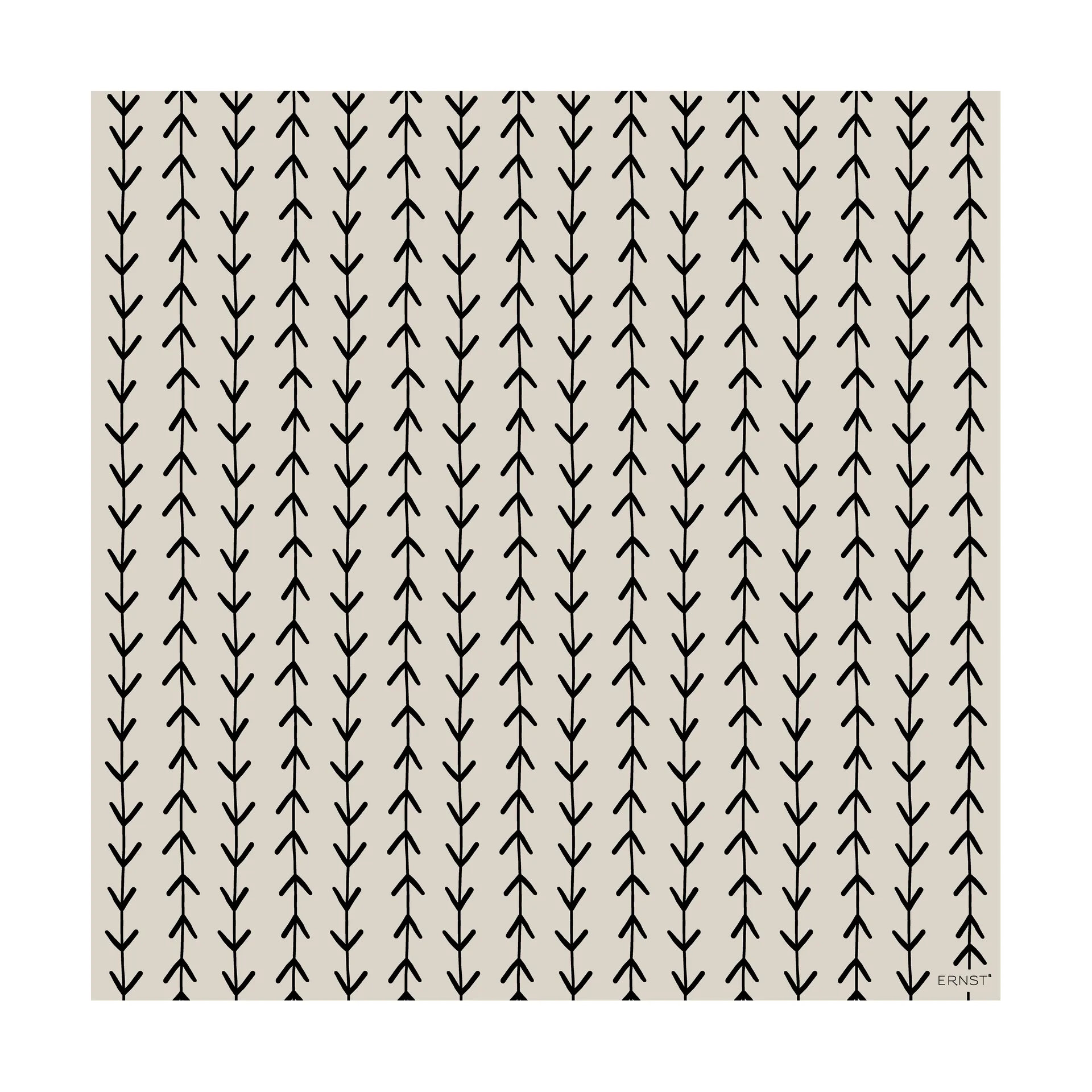 Ernst servet ranka 33x33 cm 20-pack, Beige-zwart ERNST