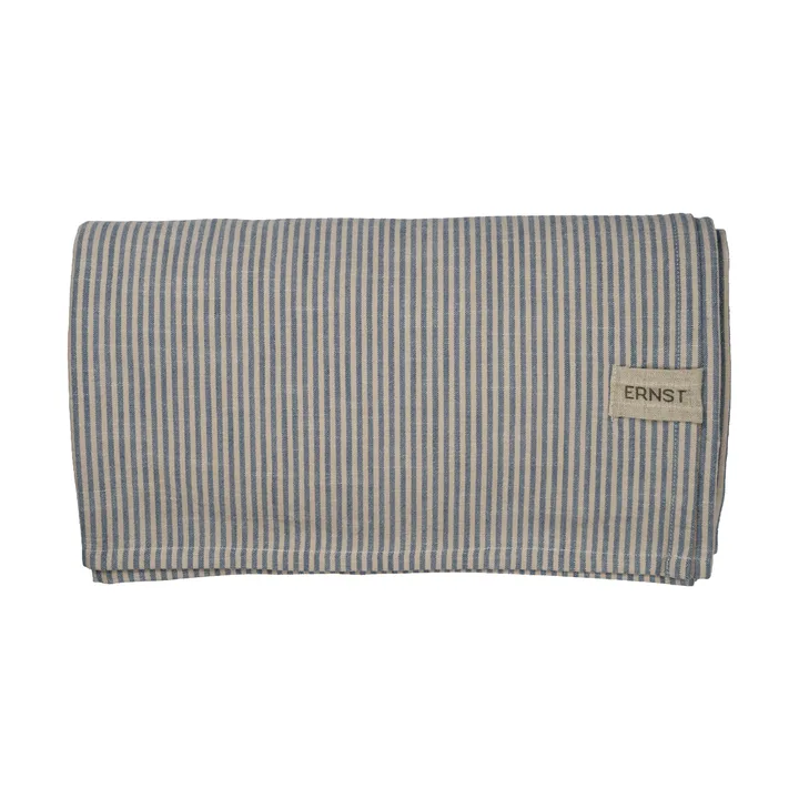 Ernst tafelkleed smalle strepen 145x300 cm - Blauw-wit - ERNST