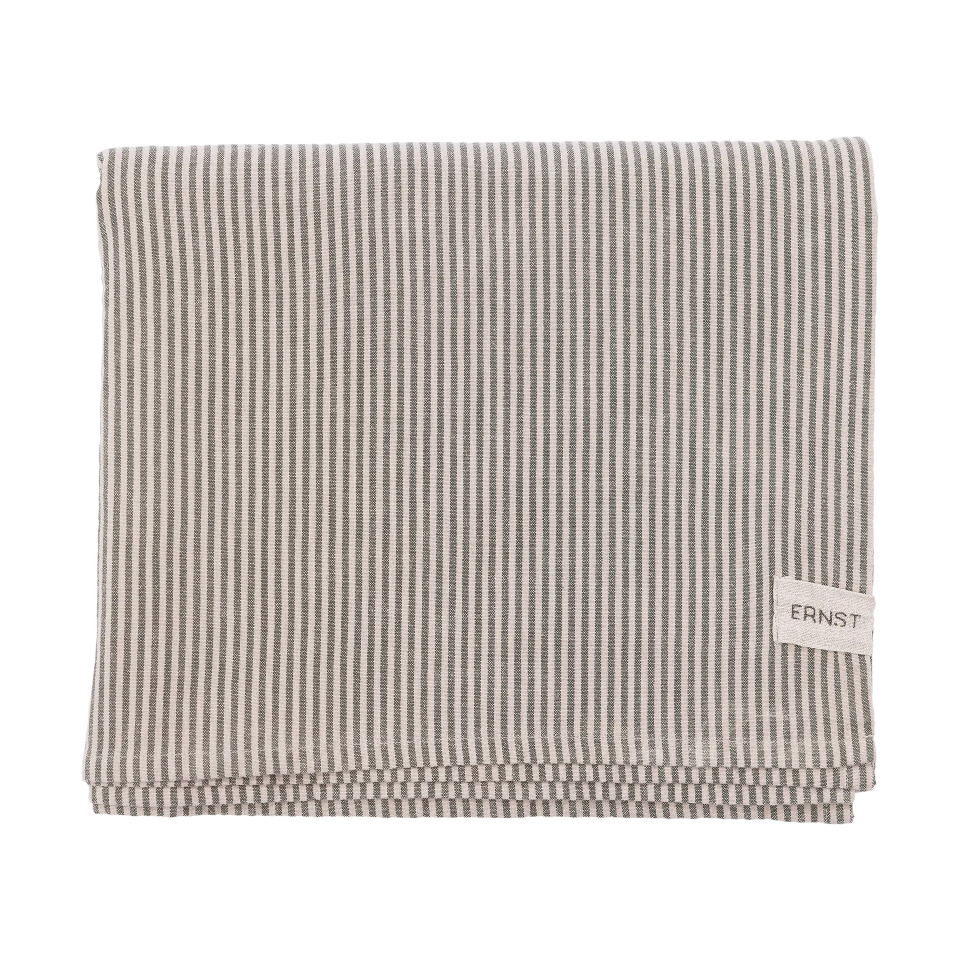 Ernst tafelkleed smalle strepen 145x300 cm, Groen-beige ERNST