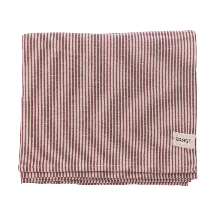 Ernst tafelkleed smalle strepen 145x300 cm - Rood-beige - ERNST