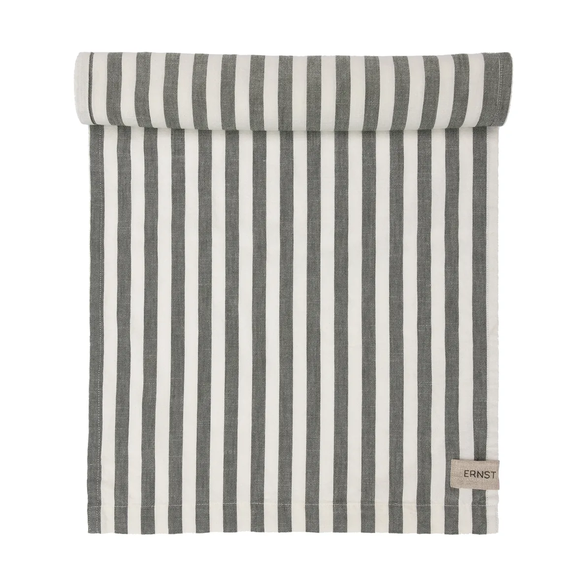 Ernst tafelloper breedgestreept 45x150, Groen-wit ERNST