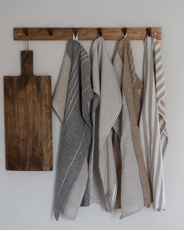 Ernst theedoek breedgestreept 47x70 cm - Beige-witte rand - ERNST