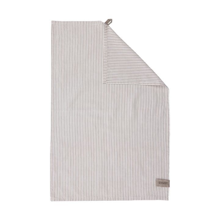 Ernst theedoek smal gestreept 47x70 cm - Beige-witte rand - ERNST