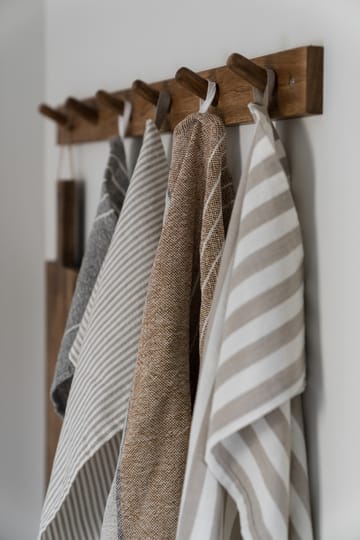Ernst theedoek smal gestreept 47x70 cm - Beige-witte rand - ERNST