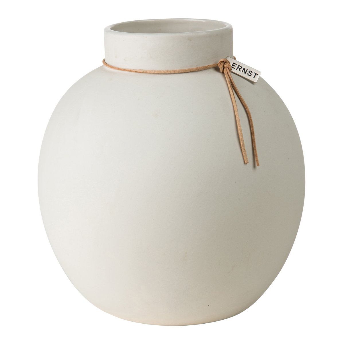Ernst vaas aardewerk wit 22 cm | Scandinavisch Interieur | Vazen | Wit