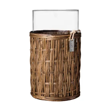 Ernst vaas/lantaarn in mand - Donkerbruin, Ø10x18 cm - ERNST