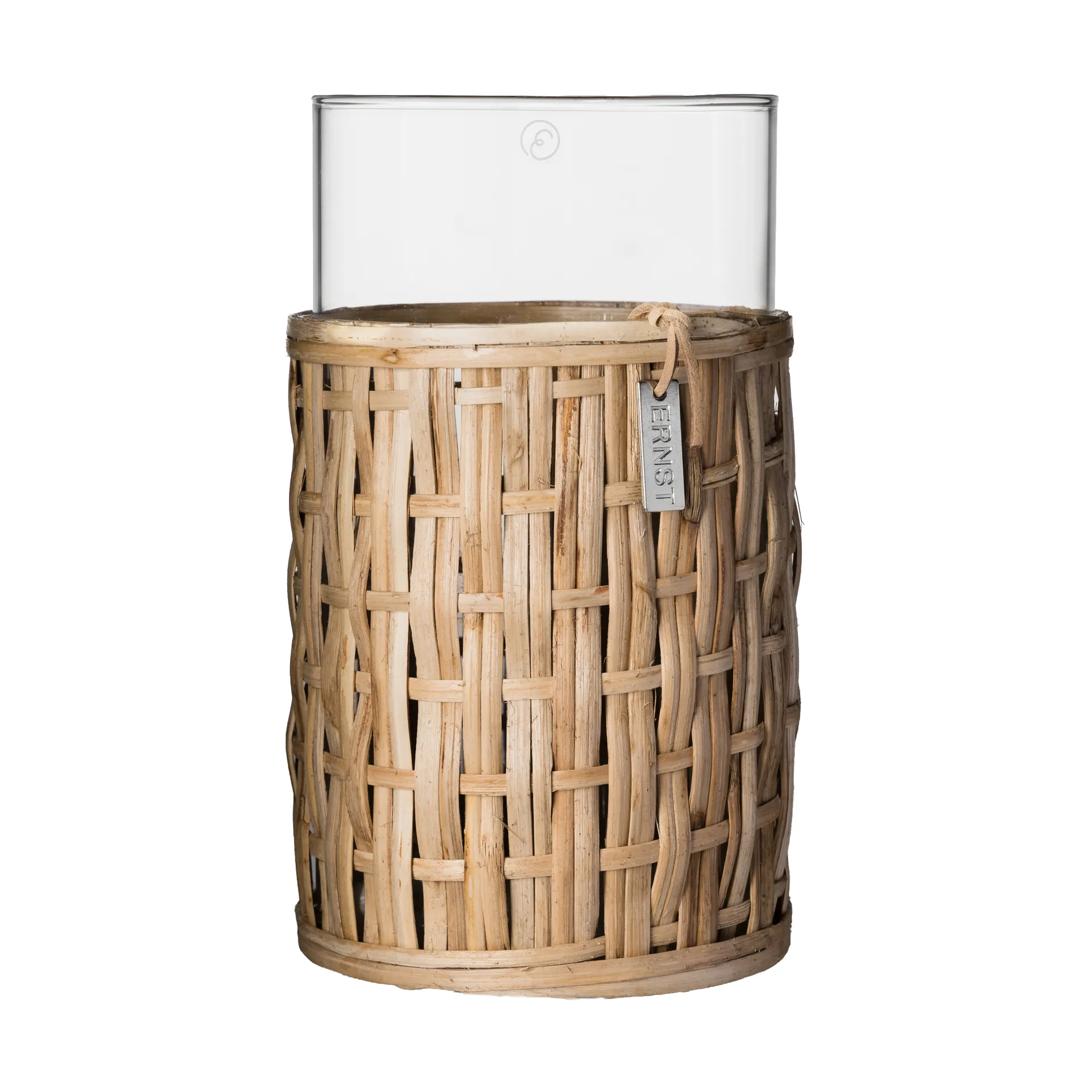 Ernst vaas/lantaarn in mand, Naturel, Ø10x18 cm ERNST