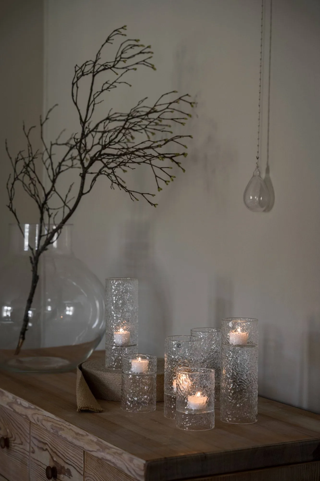 Ernst vaas/waxinelichthouder structuur, Ø7,5x20 cm ERNST