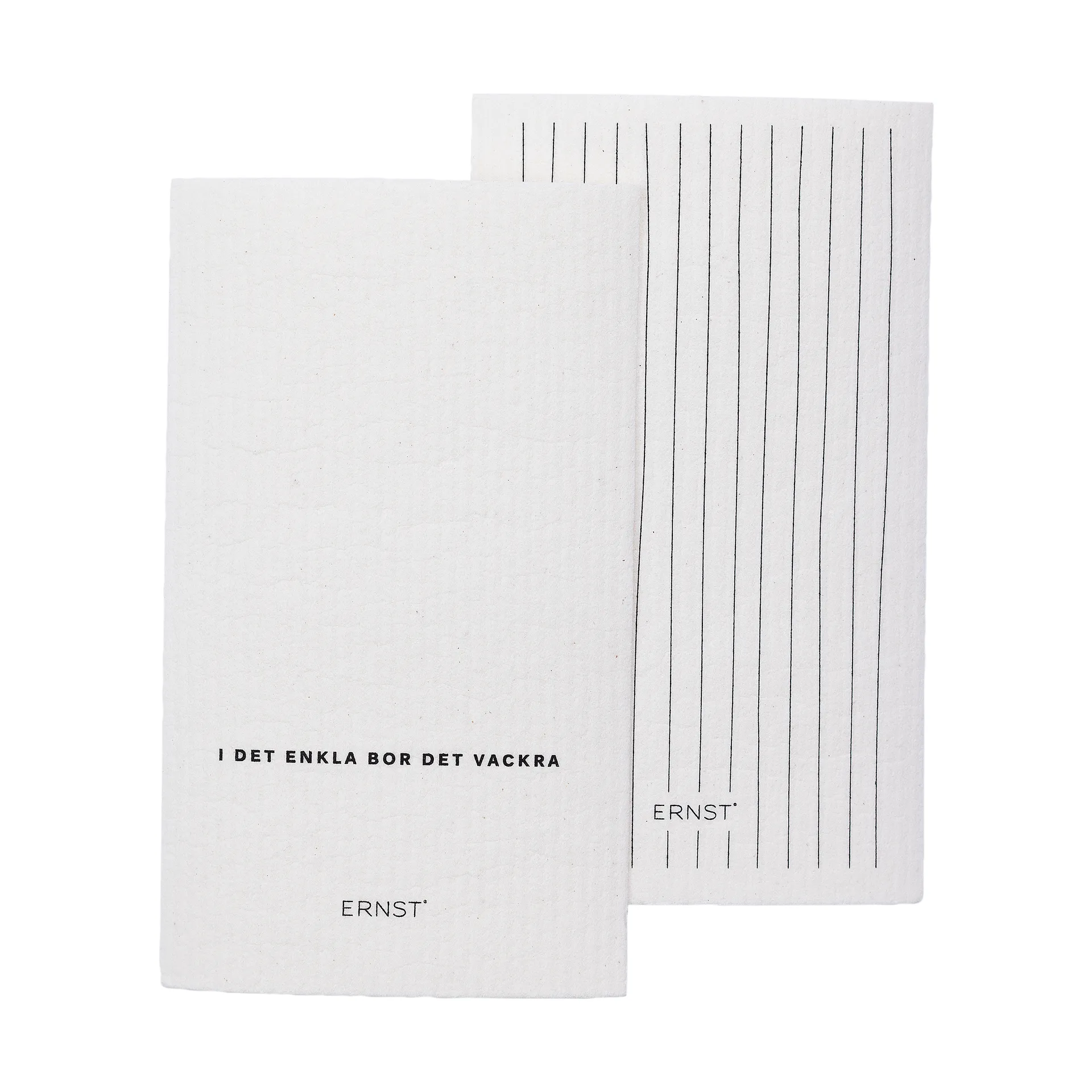 Ernst vaatdoek Citat/gestreept 2-pack, Wit ERNST