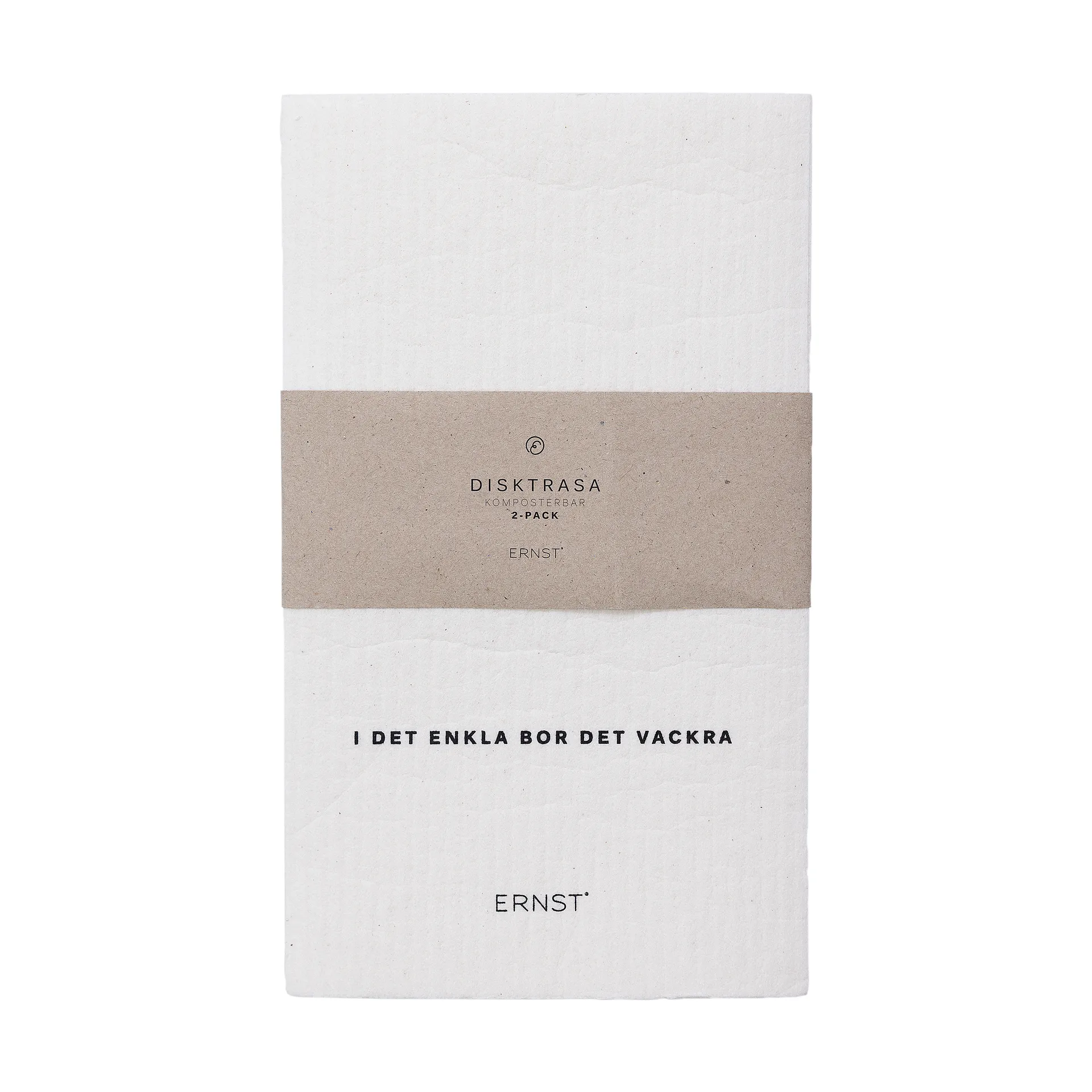 Ernst vaatdoek Citat/gestreept 2-pack, Wit ERNST