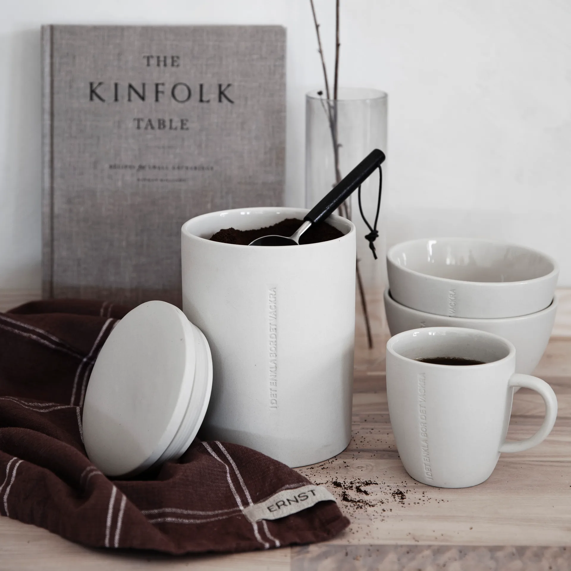 Ernst voorraadpot aardewerk, wit ERNST