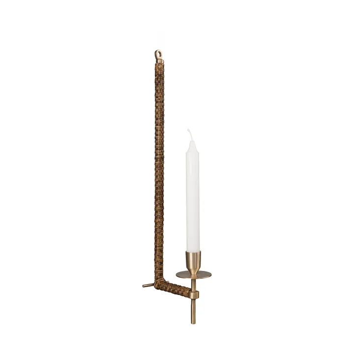 Ernst wandlampet vlechtwerk - Messing, 47 cm - ERNST