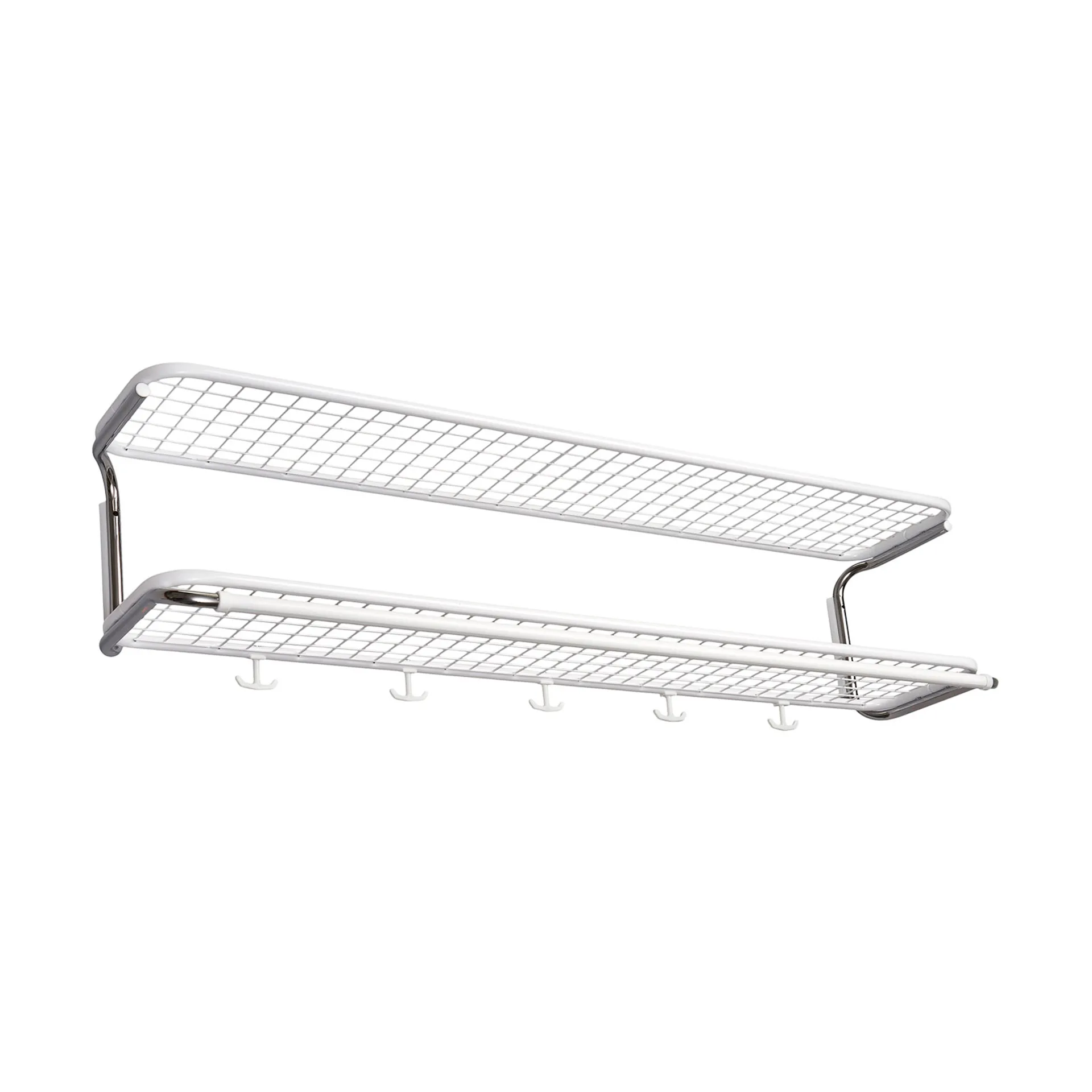 Classic 650 hoedenplank, wit/chroom, 2 niveaus, 120 cm Essem Design