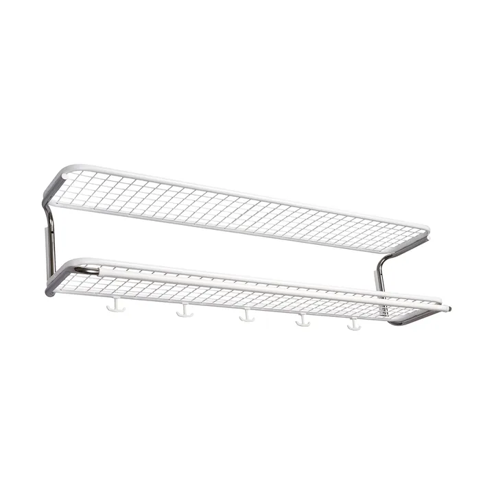 Classic 650 hoedenplank - wit/chroom, 2 niveaus, 120 cm - Essem Design