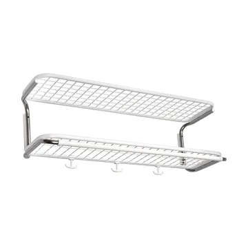 Classic 650 hoedenplank - wit/chroom, 2 niveaus, 80 cm - Essem Design