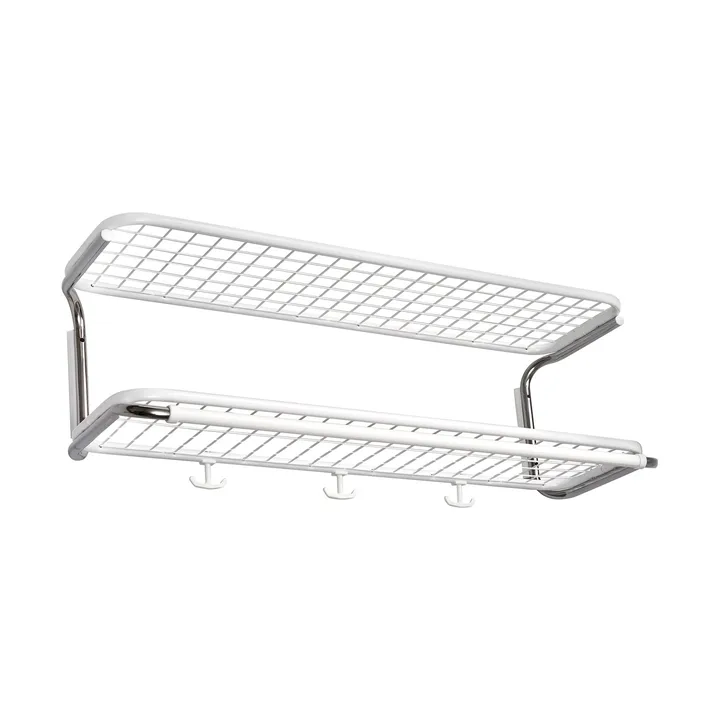 Classic 650 hoedenplank - wit/chroom, 2 niveaus, 80 cm - Essem Design
