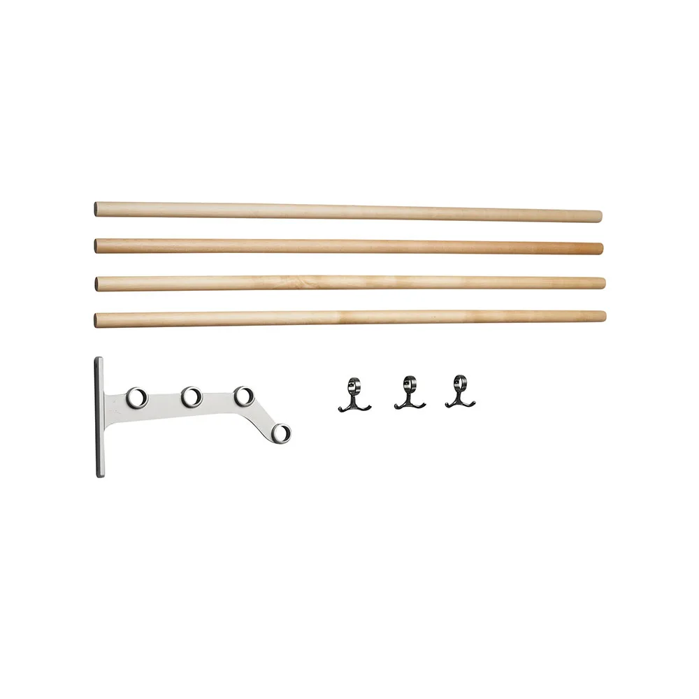 Nostalgi 291 Hoedenplank, berkenhout, aluminium frame Essem Design