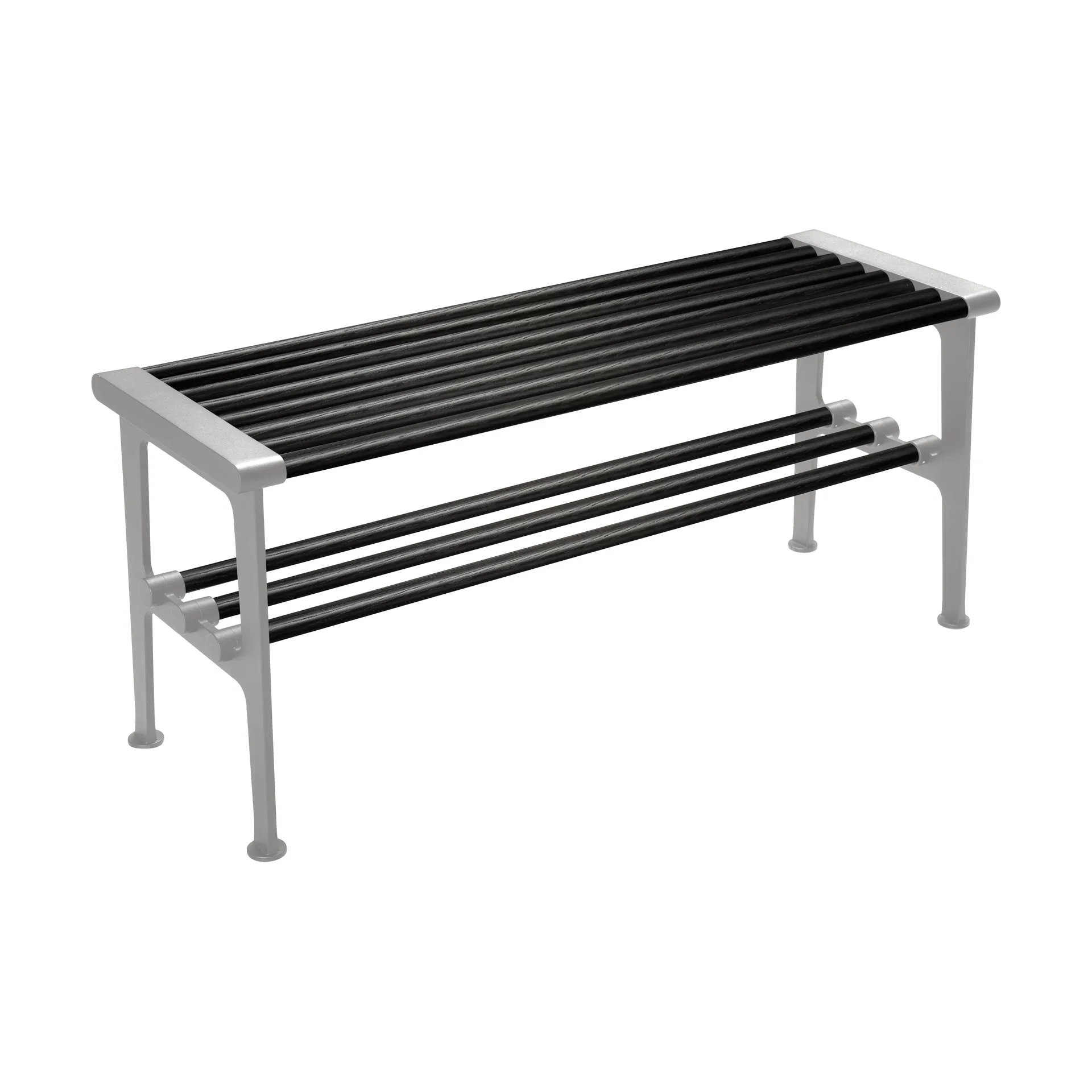 Nostalgi bank 100 cm, Zwart gebeitste eiken-aluminium Essem Design