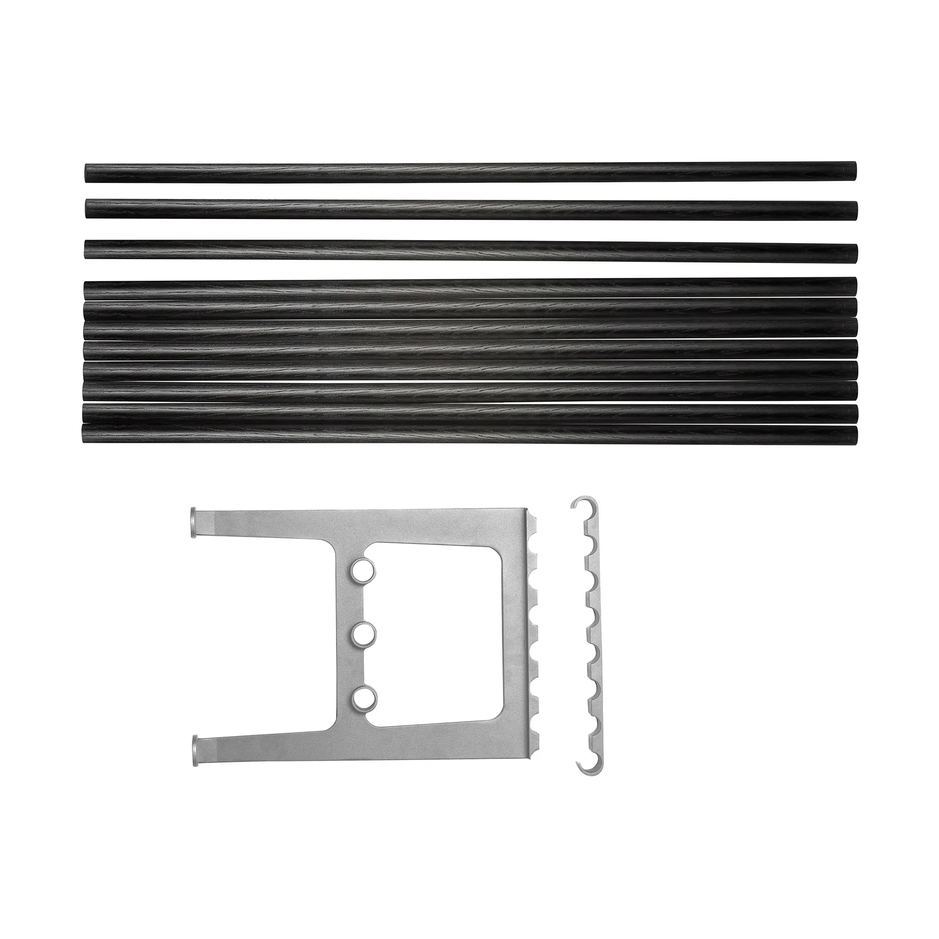 Nostalgi bank verlenging 100 cm, Zwart gebeitste eiken-aluminium Essem Design