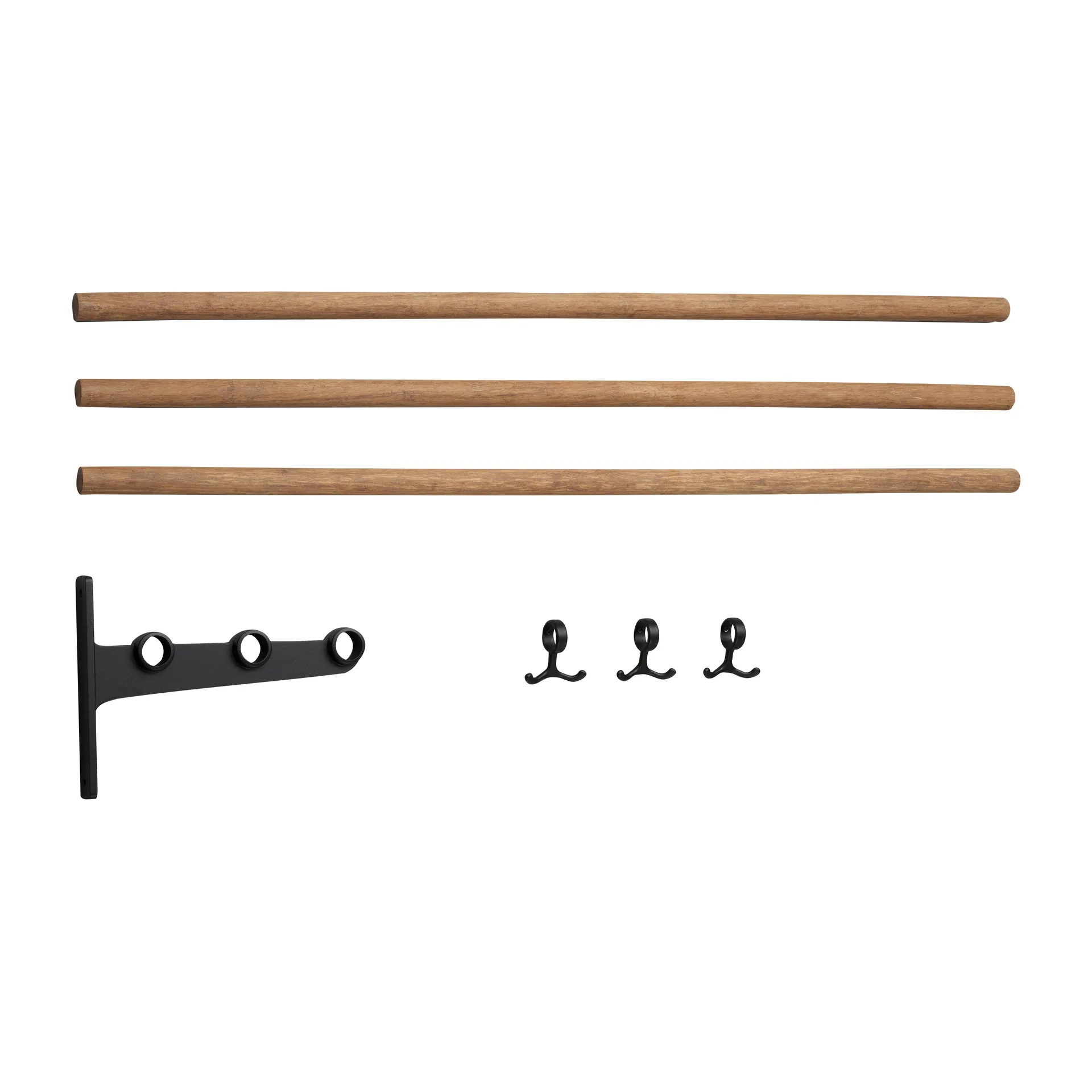 Nostalgi extra onderdeel hoedenplank, schoenenrek, Bamboe-zwart Essem Design