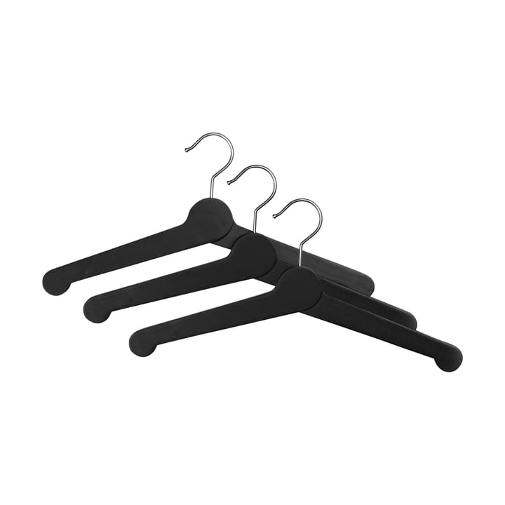 Nostalgi kledinghanger 3-pack - Zwart - Essem Design