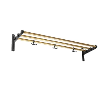 Nostalgi Schoenenrek of hoedenplank - messing, zwart frame - Essem Design