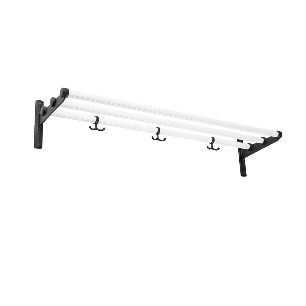 Nostalgi Schoenenrek of hoedenplank, wit, zwart frame Essem Design