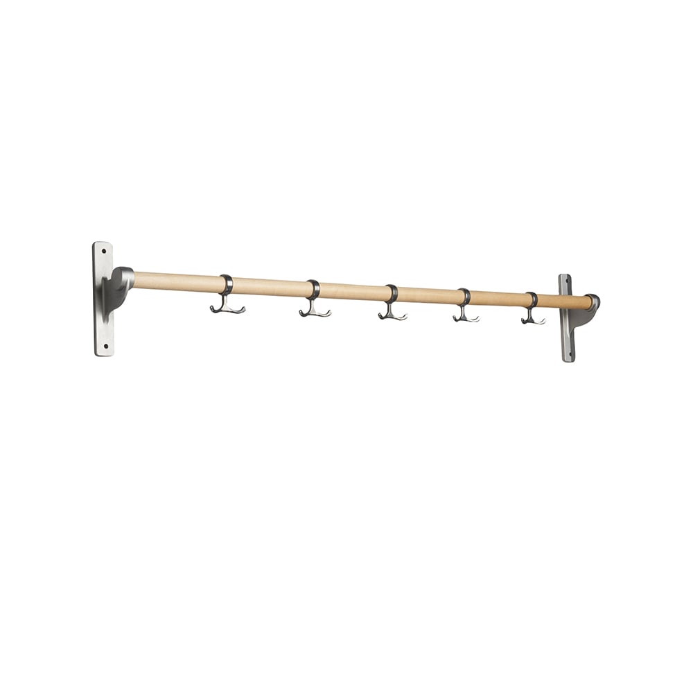 Essem Design Nostalgi Wandkapstok berkenhout, aluminium onderstel
