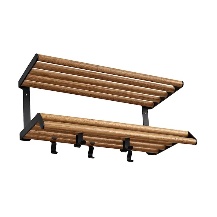 Tamburin hoedenplank 60 cm - Eikenhout-zwart - Essem Design