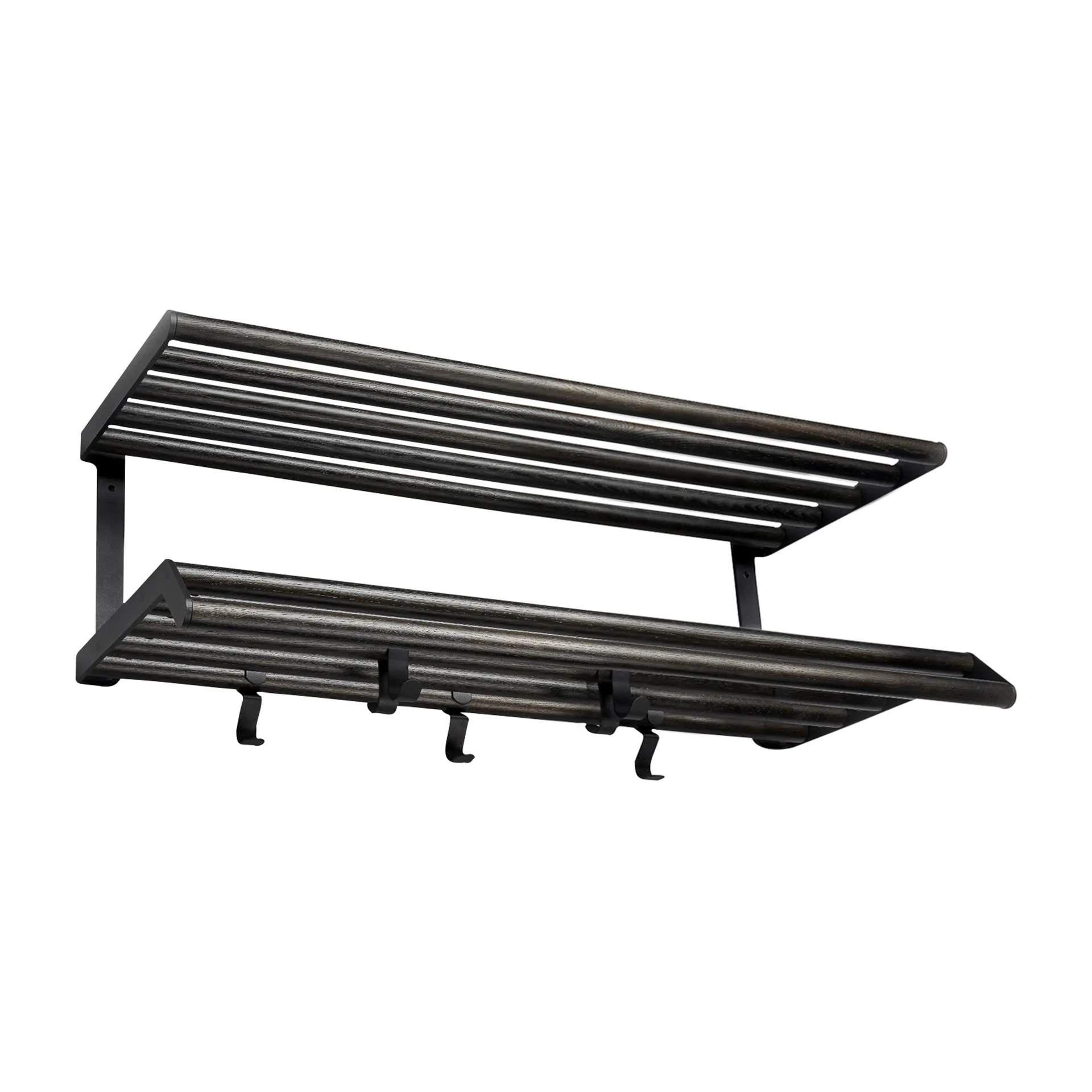 Tamburin hoedenplank 60 cm, Zwartgebeitst eiken-zwart Essem Design