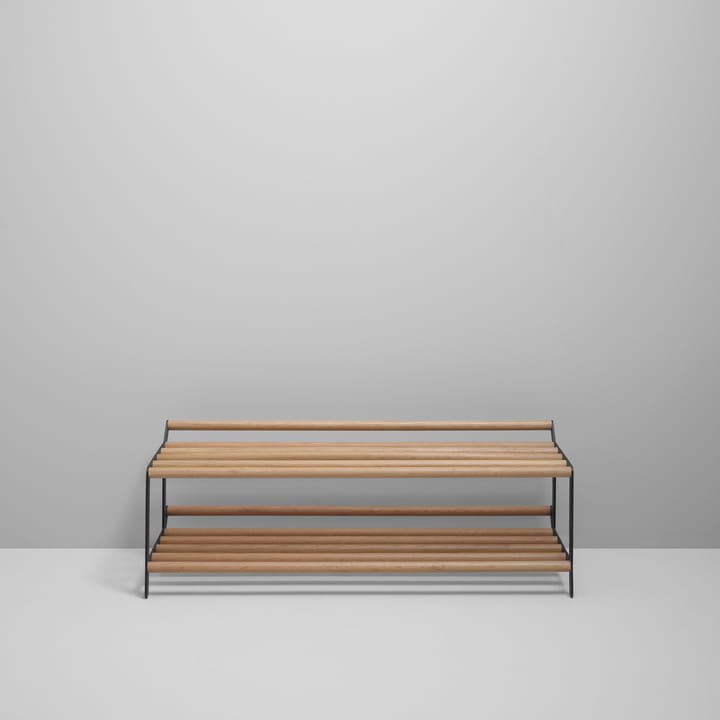 Tamburin schoenenrek 100 cm, Eikenhout-zwart Essem Design