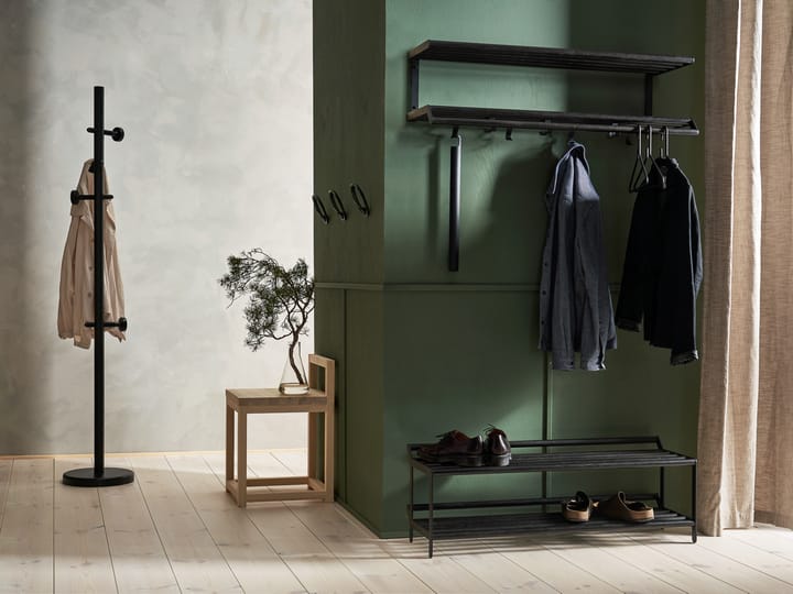 Tamburin schoenenrek 100 cm, Zwartgebeitst eiken-zwart Essem Design