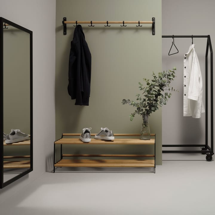 Tamburin schoenenrek 60 cm, Eikenhout-zwart Essem Design