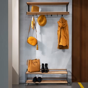 Tamburin schoenenrek 60 cm - Eikenhout-zwart - Essem Design