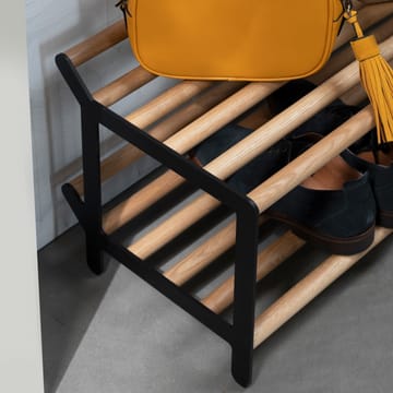 Tamburin schoenenrek 60 cm - Eikenhout-zwart - Essem Design