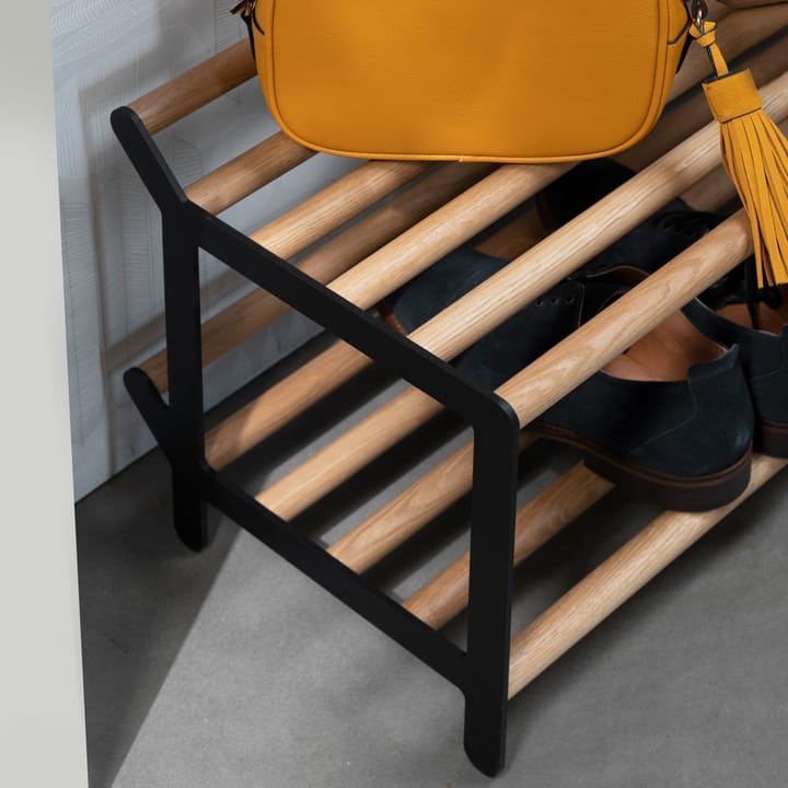 Tamburin schoenenrek 60 cm, Eikenhout-zwart Essem Design
